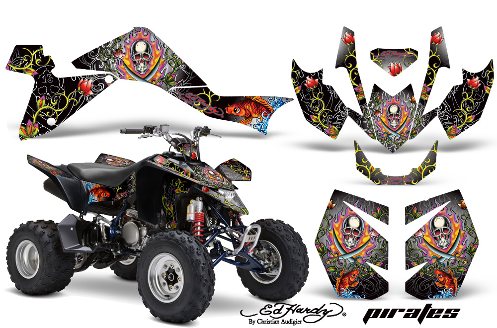 Suzuki LTZ400 09 Graphics Kit EH PIRATES WHITE